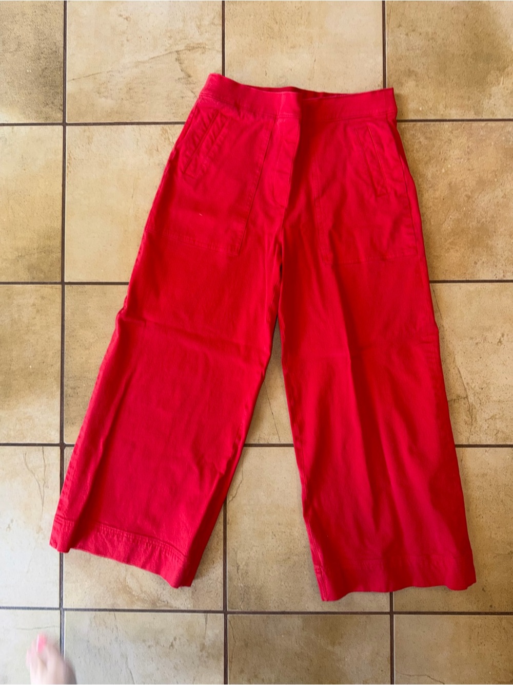 Spanx Women’s Red Wide-Leg Pull-On Pants -Large